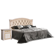 Кровать Карина-3 с подъемным механизмом, одной спинкой и мягким элементом, цвет: бежевый