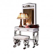 Стол Глория-8 туалетный с зеркалом (белый лак)