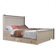 Кровать Дания-4 1400х2000 с мягким изголовьем и ящиками