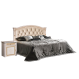 Кровать Карина-3 с одной спинкой и мягким элементом, цвет: бежевый