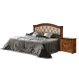 Кровать Карина-3 с одной спинкой и мягким элементом, цвет: орех