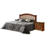 Кровать Карина-3 с подъемным механизмом, одной спинкой и мягким элементом, цвет: орех